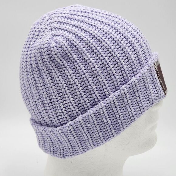 Love Your Melon Women One Size Beanie Hat Light Purple Cotton Knit USA Made - Picture 2 of 6